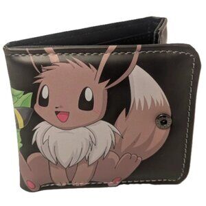 Eevee Pokémon Tri-Fold Wallet Black PV Leather Card Holder